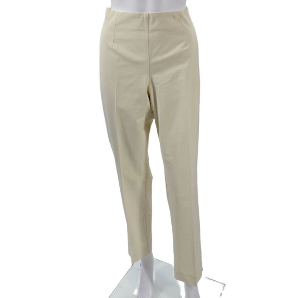 Charlotte Kellogg Palm Beach Women Beige Dress Pants 28in Silk Cotton Size 12